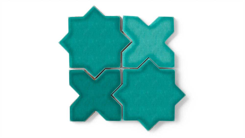 Star & Cross Original Ceramic Tile in Bora Bora Gloss