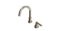 Flatiron One Handle Deck Mount Short Gooseneck Lavatory Faucet with Linear Lever Handle in French Nickel