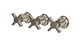Emerson Three Handle Wall Mount Bath Trim with Diverter/Volume Control and Defined Cross Handles in French Nickel
