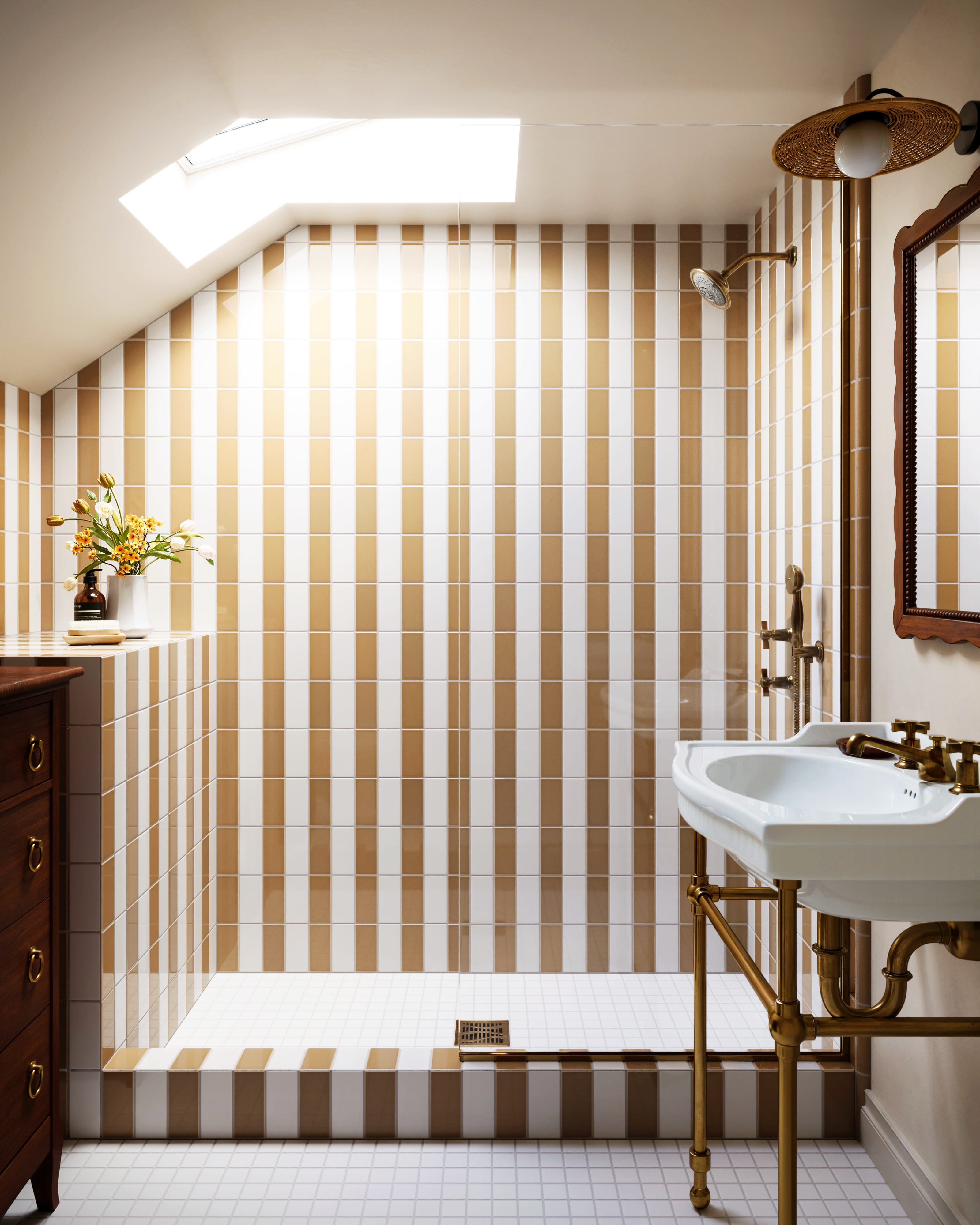 Quick Ship 2x2 Straight Set Sheeted Original Ceramic Mosaic Tile in Calcite Matte