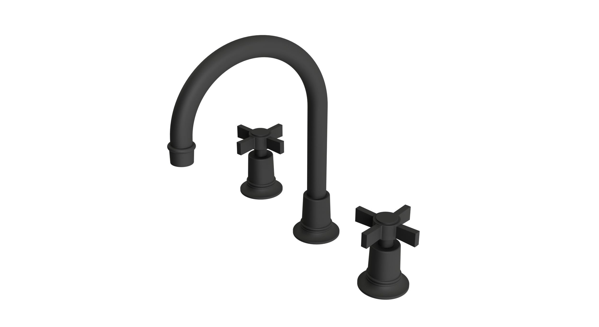 Emerson Two Handle Deck Mount Gooseneck Lavatory Faucet with Defined Cross Handles