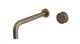 Foundry One Handle Wall Mount 10" Lavatory Faucet with Barrel Knob Handle in Antique Brass