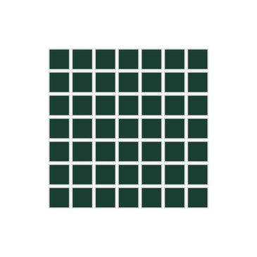 1x1 Straight Set Sheeted Original Ceramic Mosaic Tile in Evergreen Matte