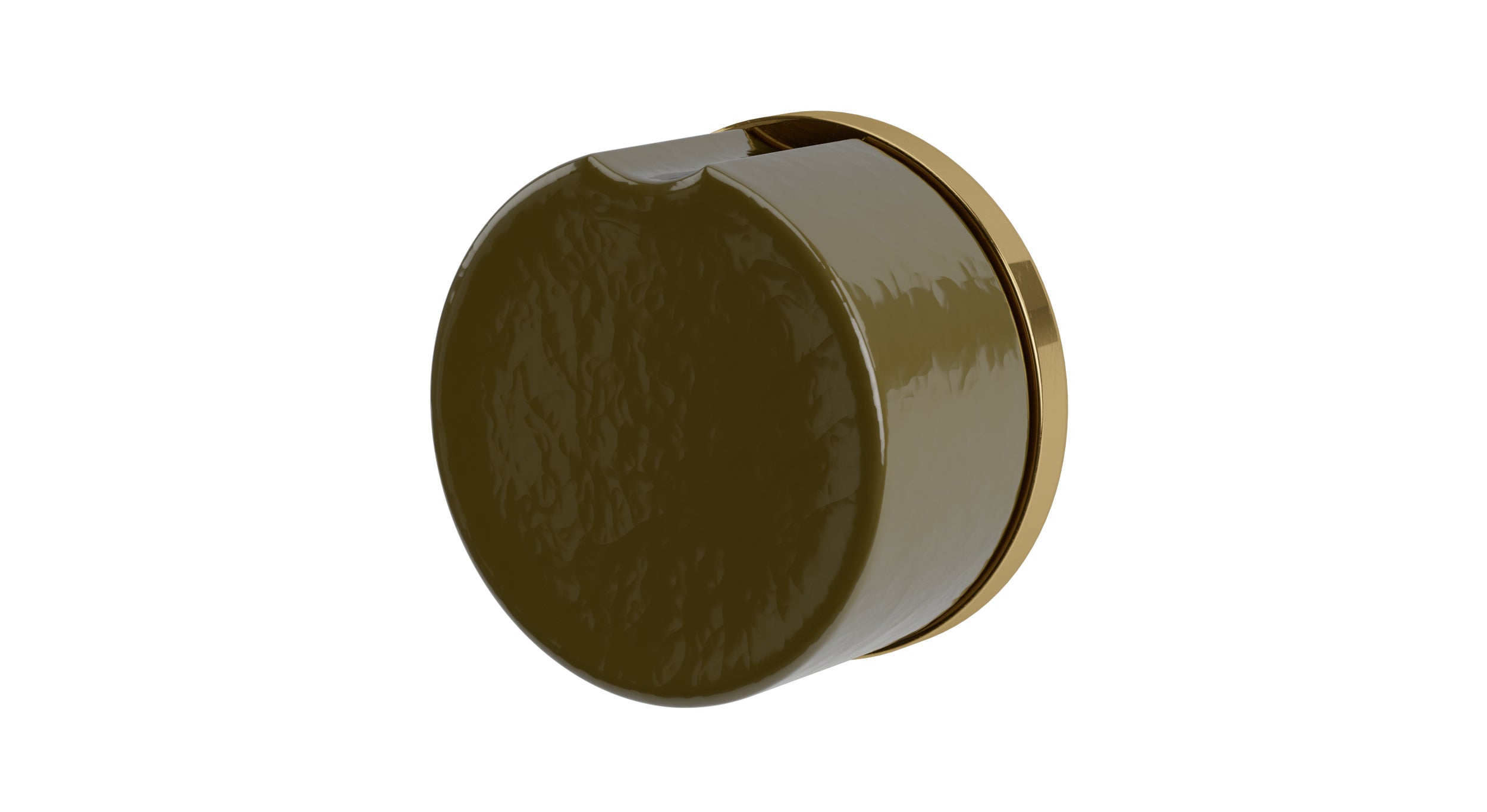 Foundry One Handle Wall Mount Diverter/Volume Control Shower Trim with Groove Ceramic Knob Handle in Uncoated Polished Brass