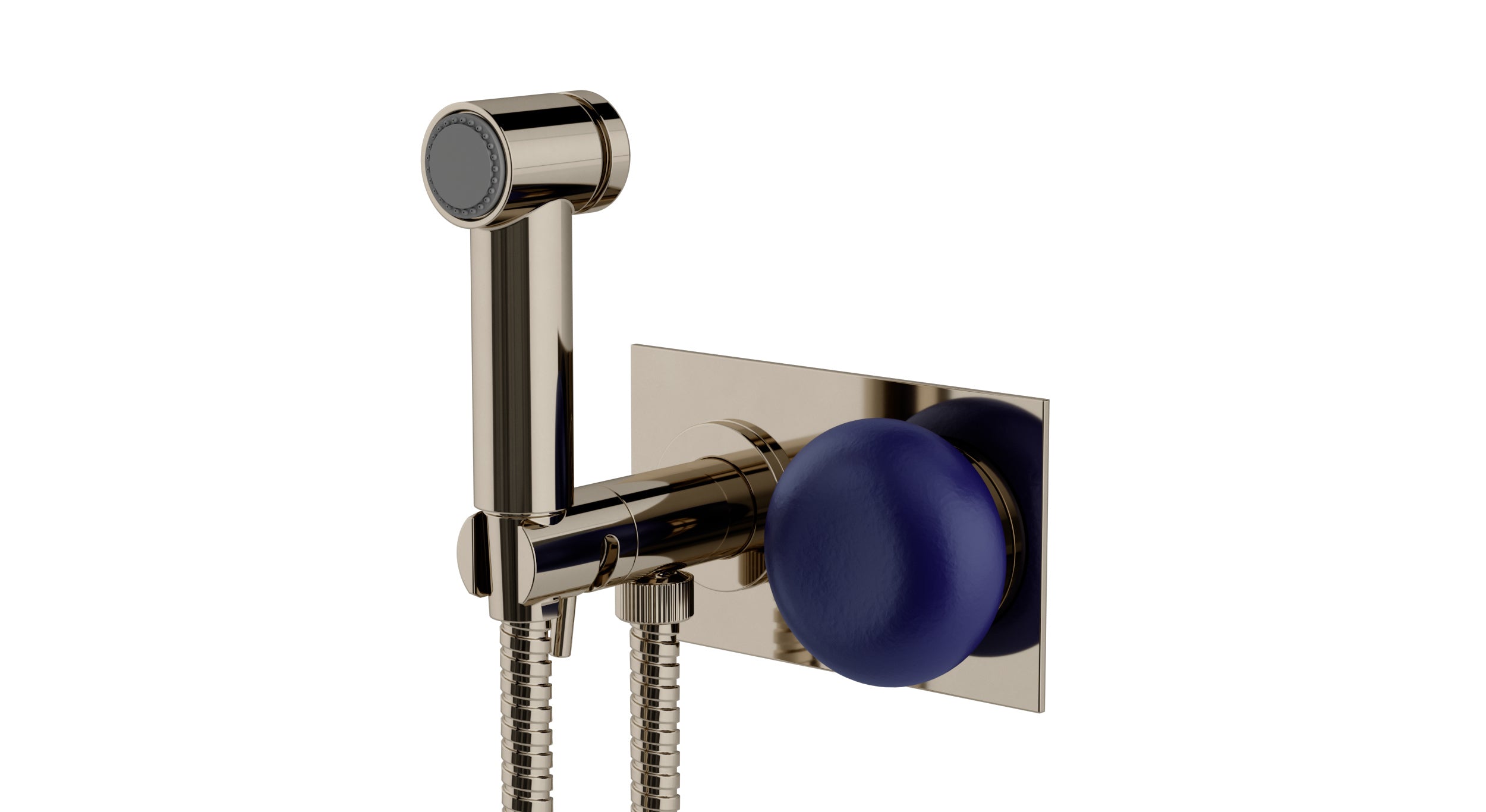 Foundry One Handle Wall Mount Bidet Trim with Pebble Ceramic Knob Handle