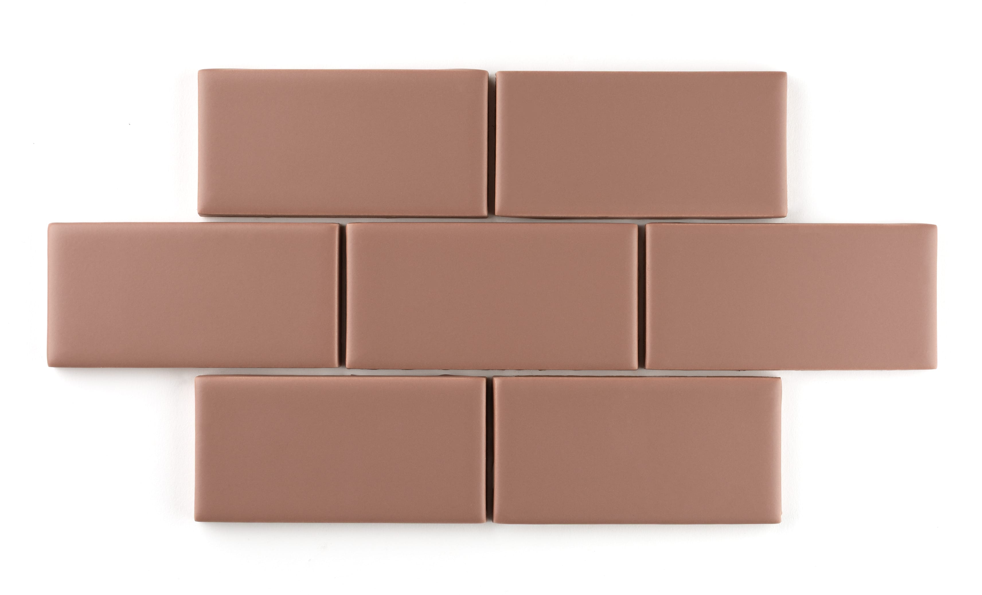 2" Hexagon Sheeted Original Ceramic Mosaic Tile in Mauve Matte