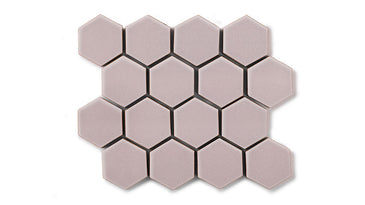 2" Hexagon Sheeted Original Ceramic Mosaic Tile in Painted Sky Gloss