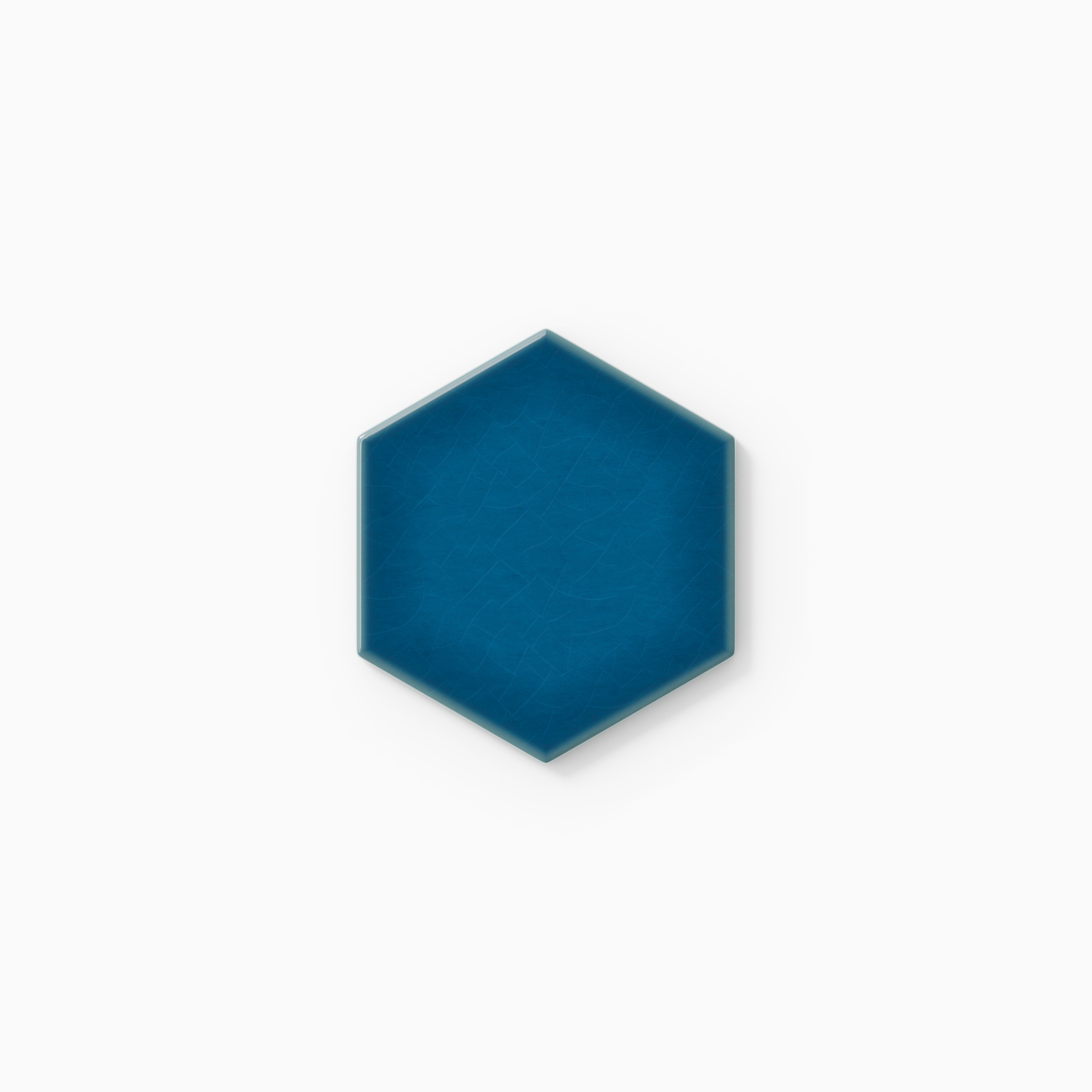 4" Hexagon Original Ceramic Tile in Adriatic Sea Gloss
