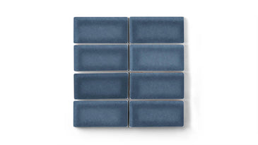 2x4 Straight Set Sheeted Original Ceramic Mosaic Tile in Slate Blue Gloss