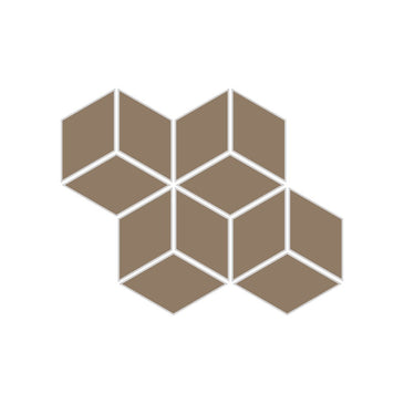 Small Diamond Sheeted - Escher Original Ceramic Mosaic Tile in Sandstone Gloss