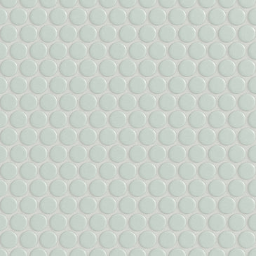 Penny Round Sheeted Original Ceramic Mosaic Tile in Salton Sea Gloss