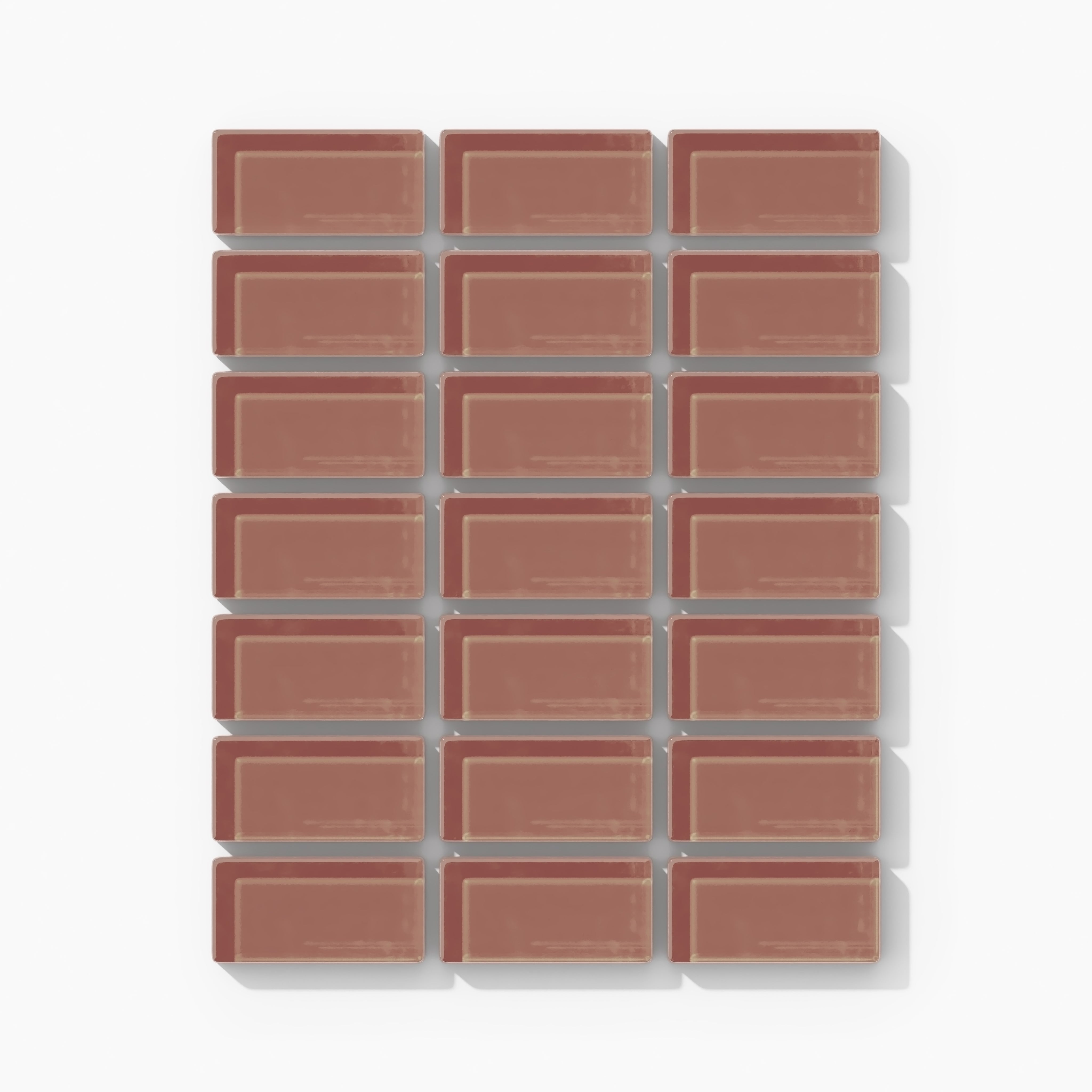 1x2 Straight Set Sheeted Glass Mosaic Tile in Flicker Gloss