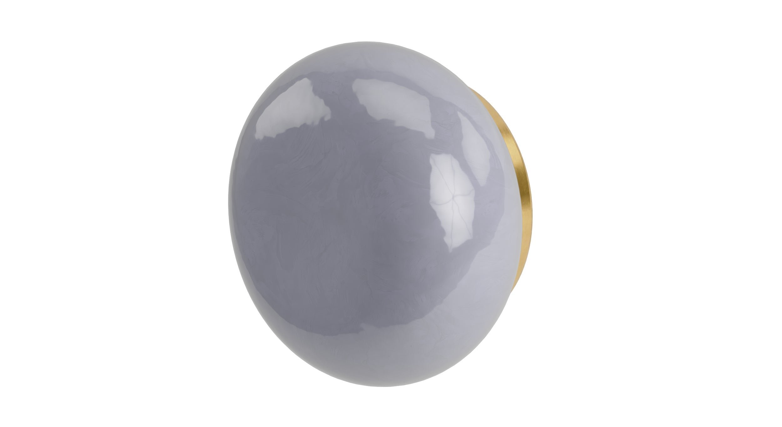 Foundry One Handle Wall Mount Diverter/Volume Control Shower Trim with Pebble Ceramic Knob Handle in French Brass