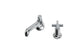 Emerson One Handle Deck Mount Low Hexagon Lavatory Faucet with Classic Cross Handle in Polished Chrome