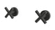 Contour Two Handle Wall Mount Bath Trim with Soft Cross Handles in Blackened Nickel