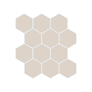 2" Hexagon Sheeted Original Ceramic Mosaic Tile in Sand Dune Matte