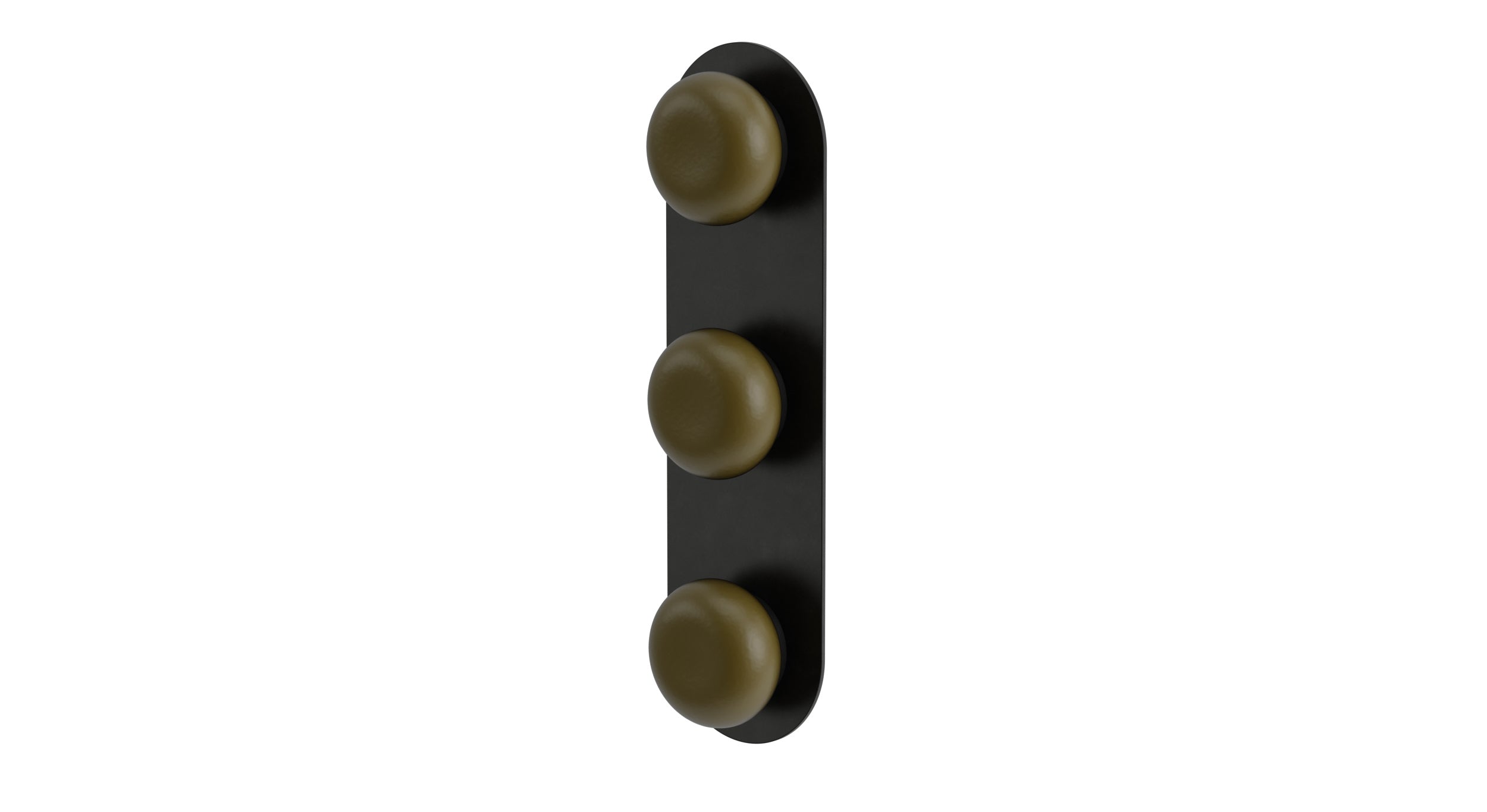 Foundry Three Handle Wall Mount Shower Trim with Pebble Ceramic Knob Handles in Oil Rubbed Bronze
