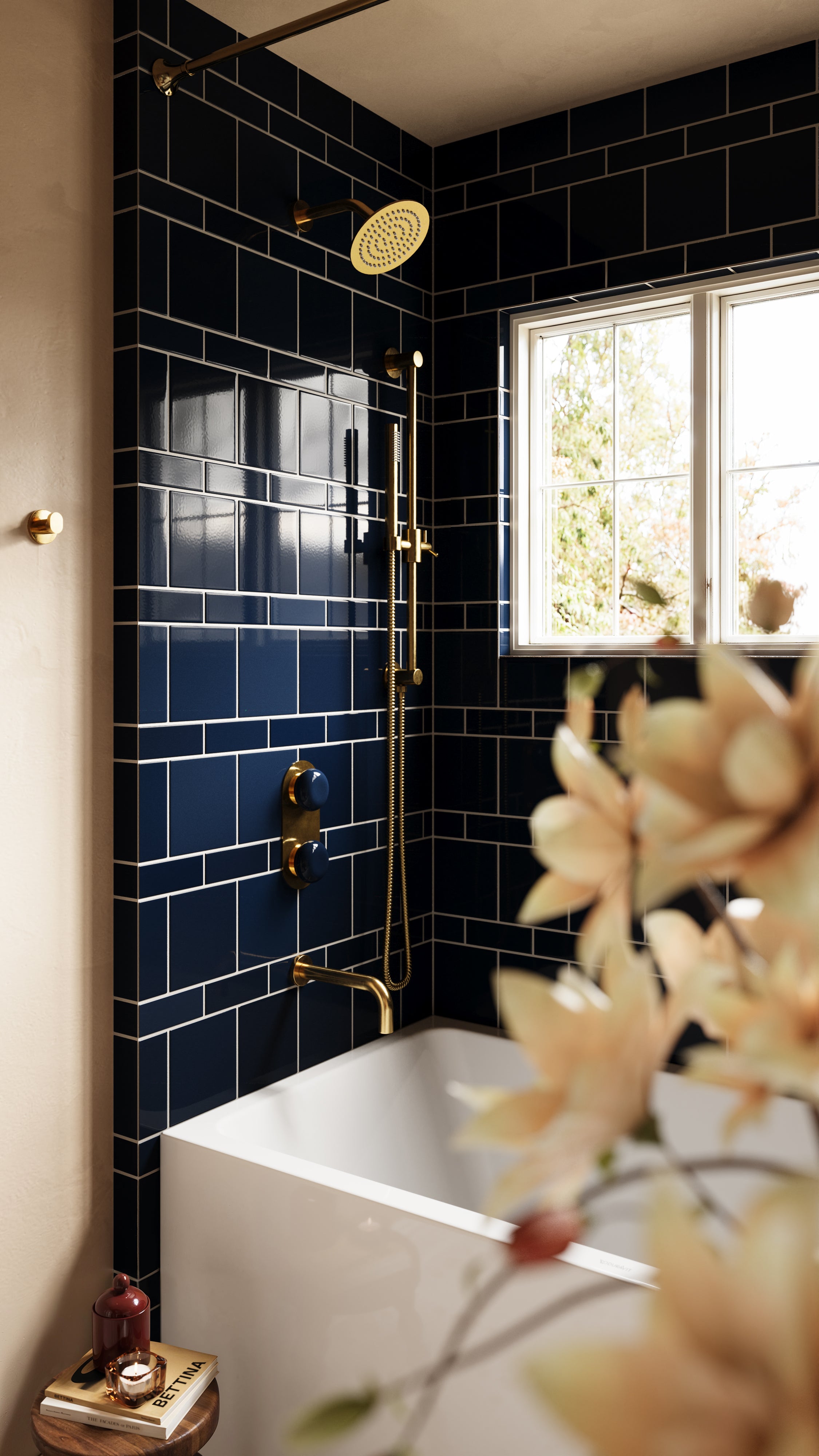 2x6 Original Ceramic Tile in Navy Blue Gloss - Fireclay Tile