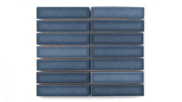 1x4 Straight Set Sheeted Original Ceramic Mosaic Tile in Slate Blue Gloss