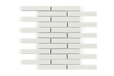 1x6 Half Offset Sheeted Original Ceramic Mosaic Tile in Limewash Matte