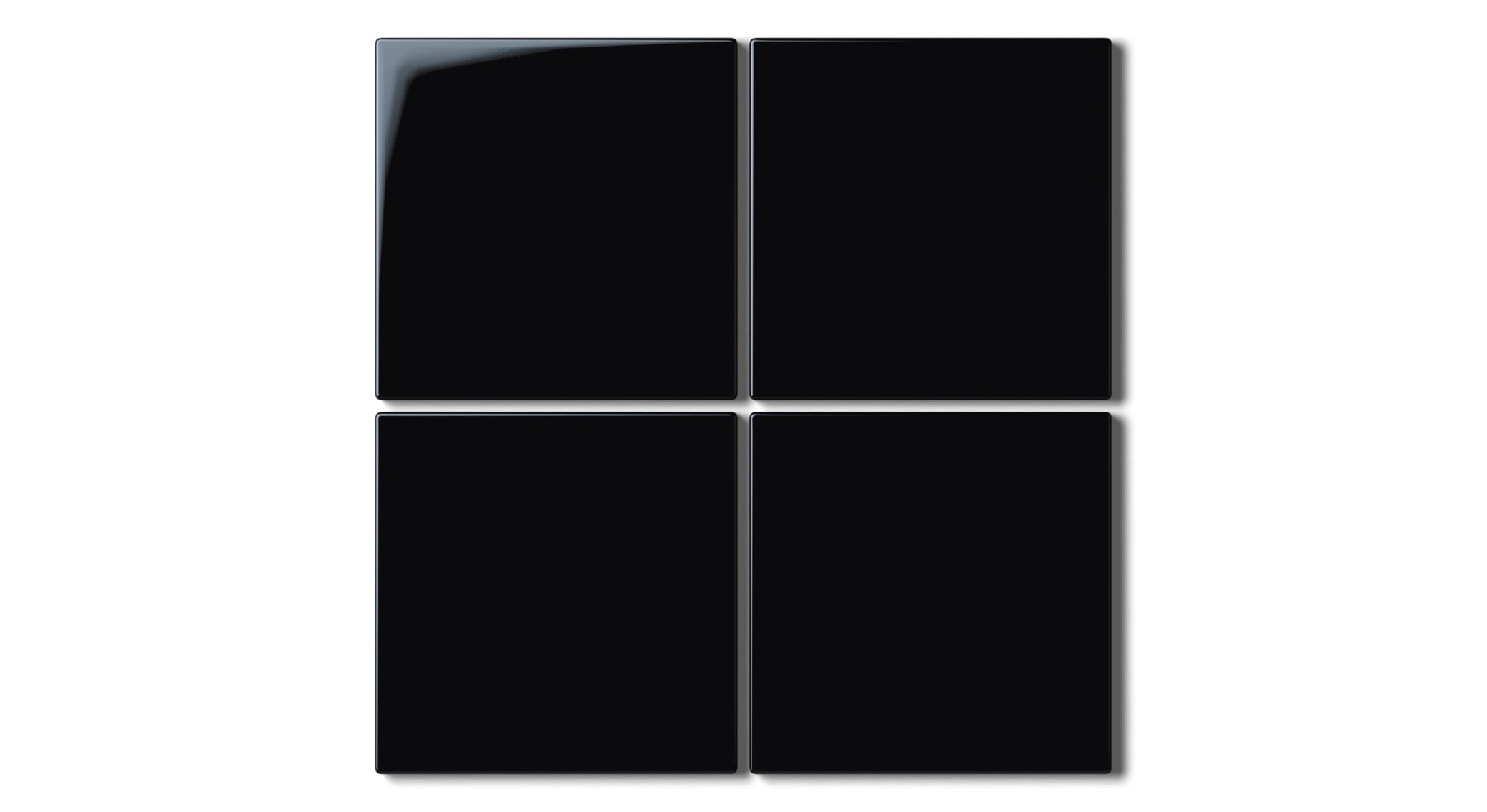 4x4 Natural Press Ceramic Tile in Bone Black Gloss
