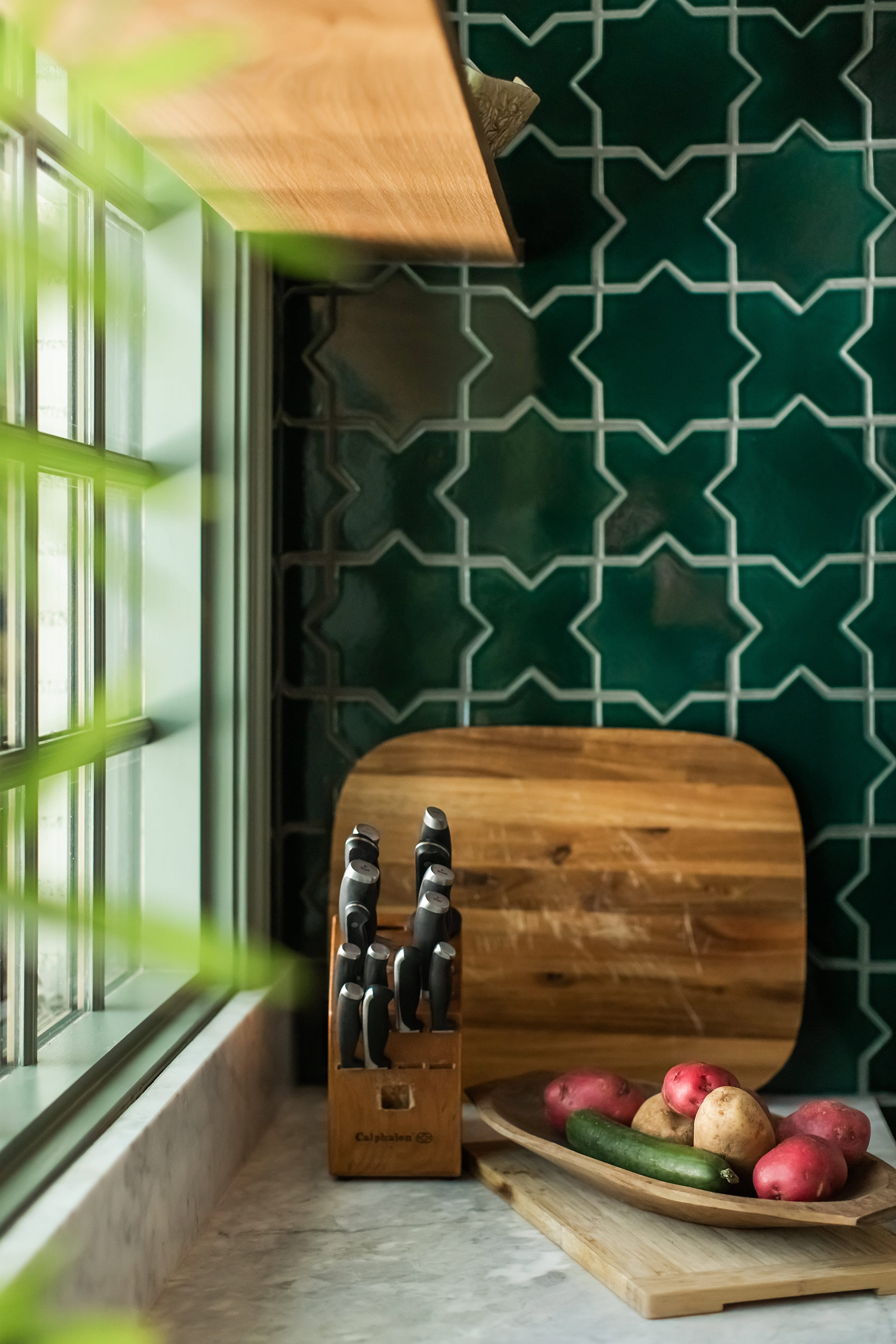 Star & Cross Original Ceramic Tile in Evergreen Gloss