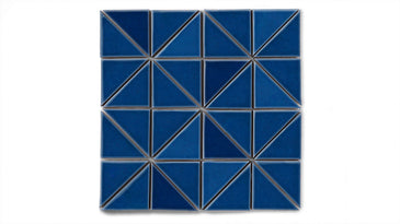 3" Triangle Sheeted - Quadrant Original Ceramic Mosaic Tile in Lake Tahoe Gloss