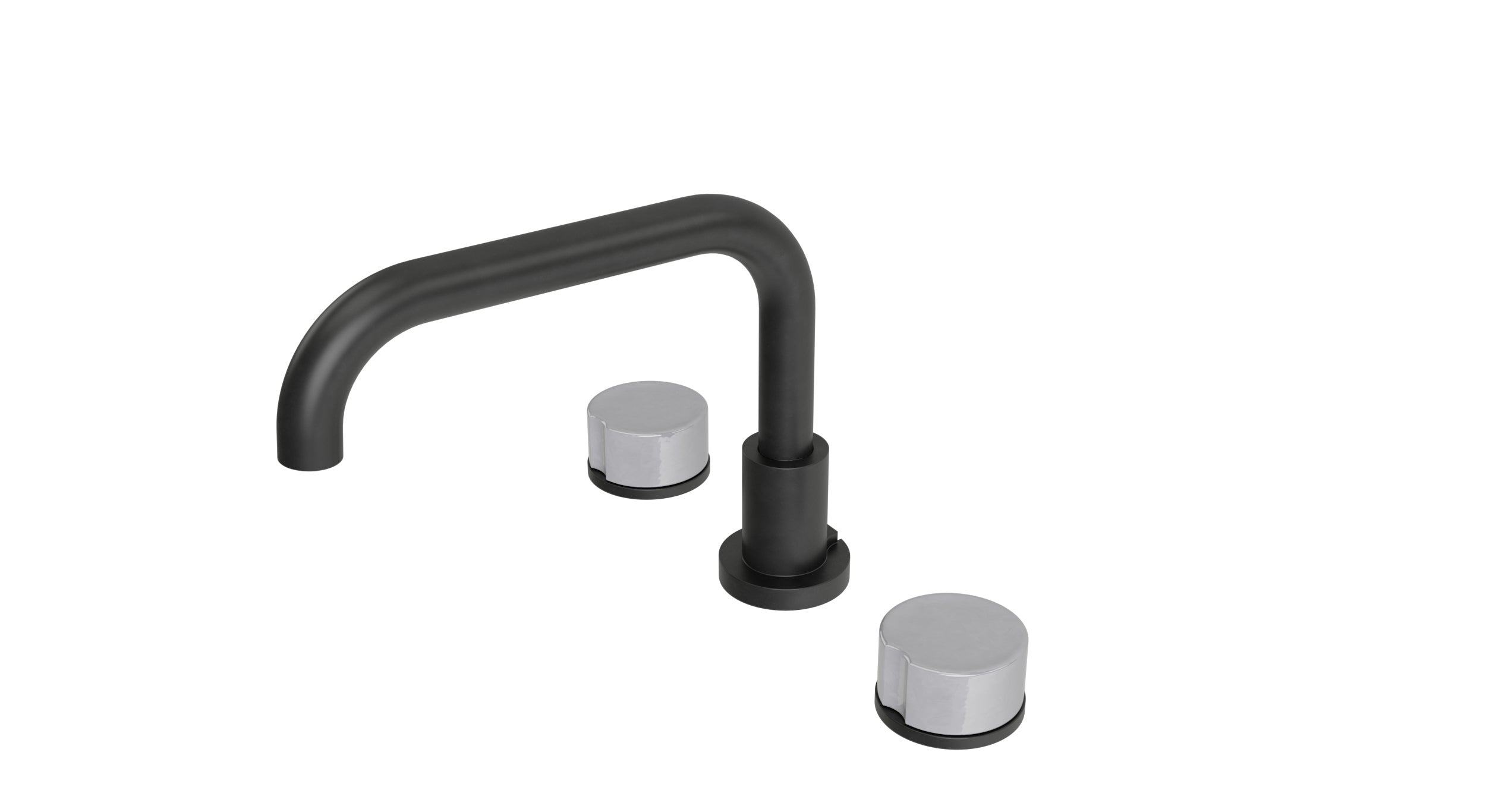 Foundry Two Handle Deck Mount Squaretop Bath Trim with Groove Ceramic Knob Handles in Oil Rubbed Bronze