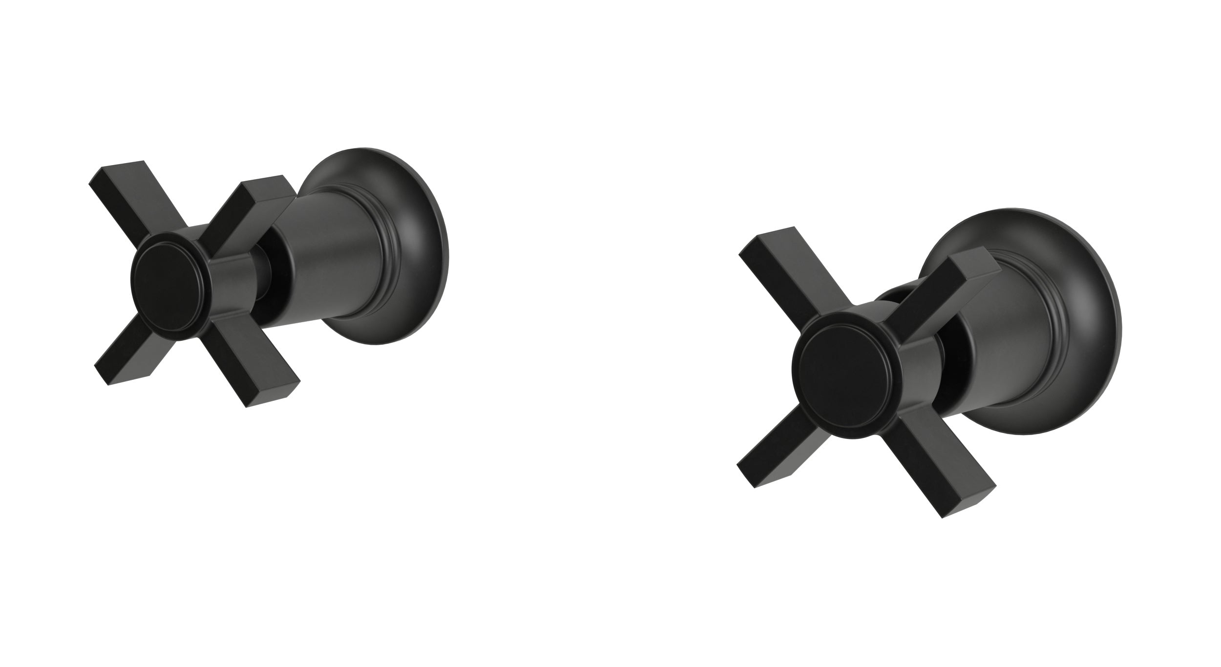 Emerson Two Handle Wall Mount Bath Trim with Defined Cross Handles in Oil Rubbed Bronze