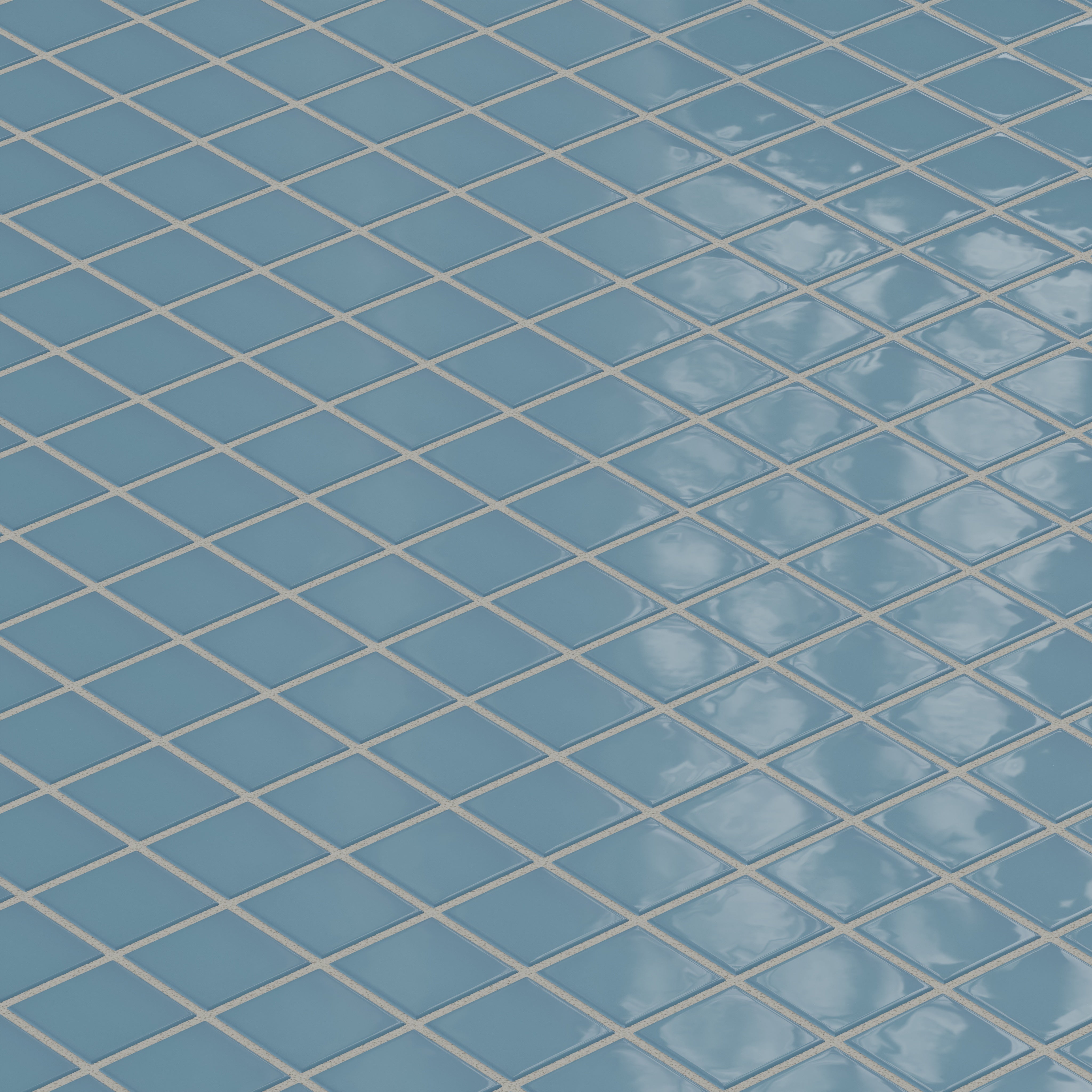 2x2 Straight Set Sheeted Natural Press Ceramic Mosaic Tile in Azurite Gloss