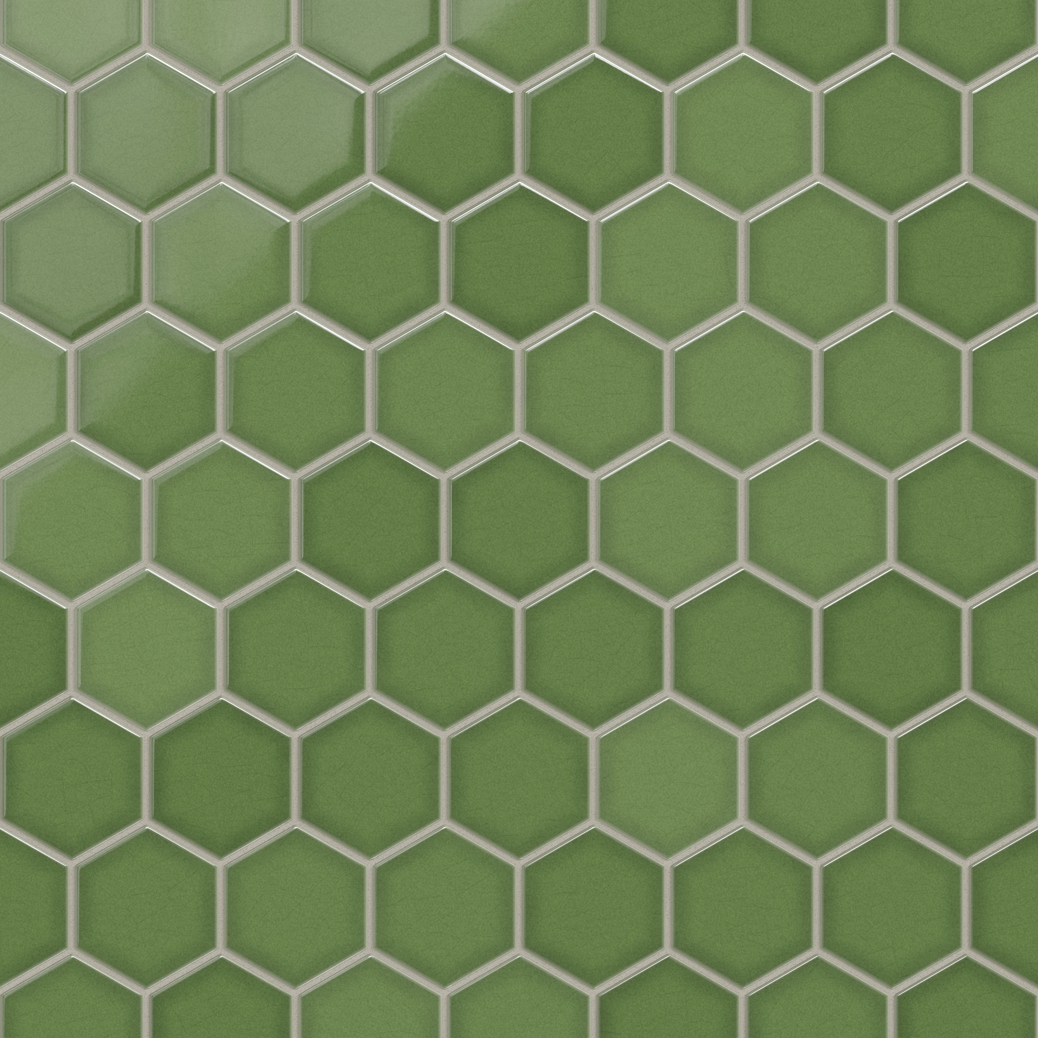 4" Hexagon Original Ceramic Tile in Kelp Gloss