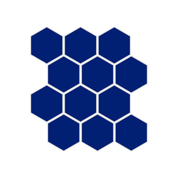 2" Hexagon Sheeted Original Ceramic Mosaic Tile in Azul Matte