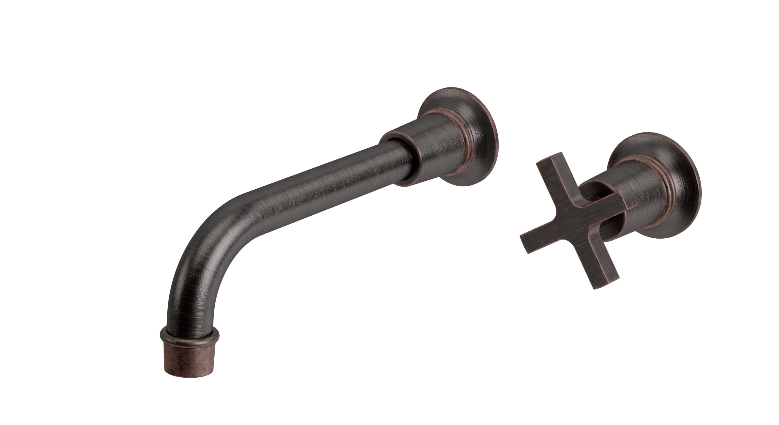 Emerson One Handle Wall Mount 8.25" Lavatory Faucet with Classic Cross Handle in Antique Bronze