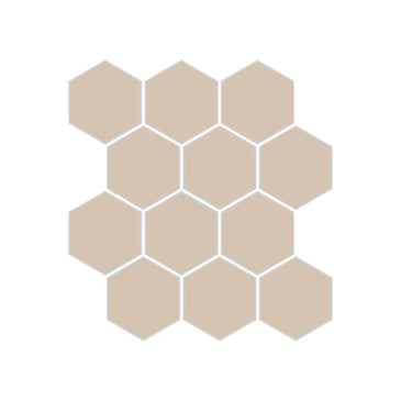 2" Hexagon Sheeted Original Ceramic Mosaic Tile in Cardamom Matte