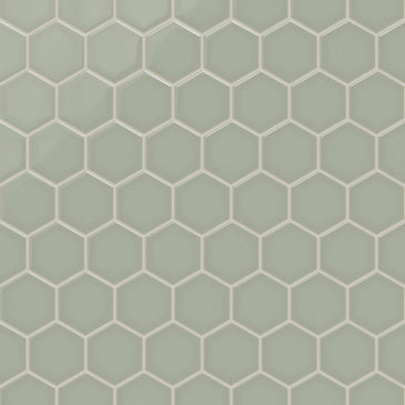 4" Hexagon Original Ceramic Tile in Rosemary Gloss