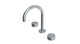 Foundry Two Handle Deck Mount Gooseneck Lavatory Faucet with Barrel Knob Handles in Satin Chrome