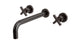 Flatiron Two Handle Wall Mount 10" Lavatory Faucet with Linear Cross Handles in Antique Bronze
