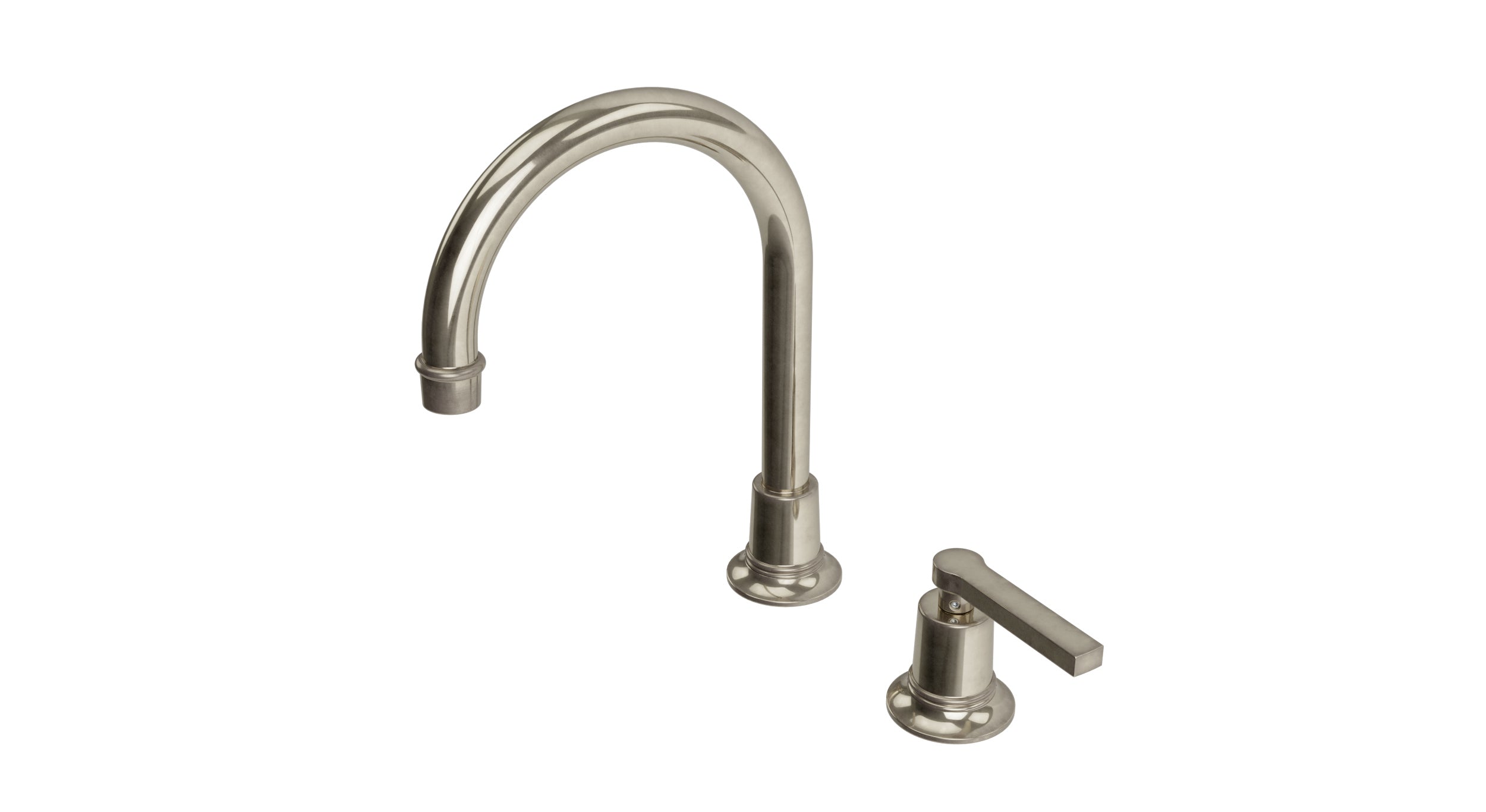 Emerson One Handle Deck Mount Gooseneck Lavatory Faucet with Classic Lever Handle