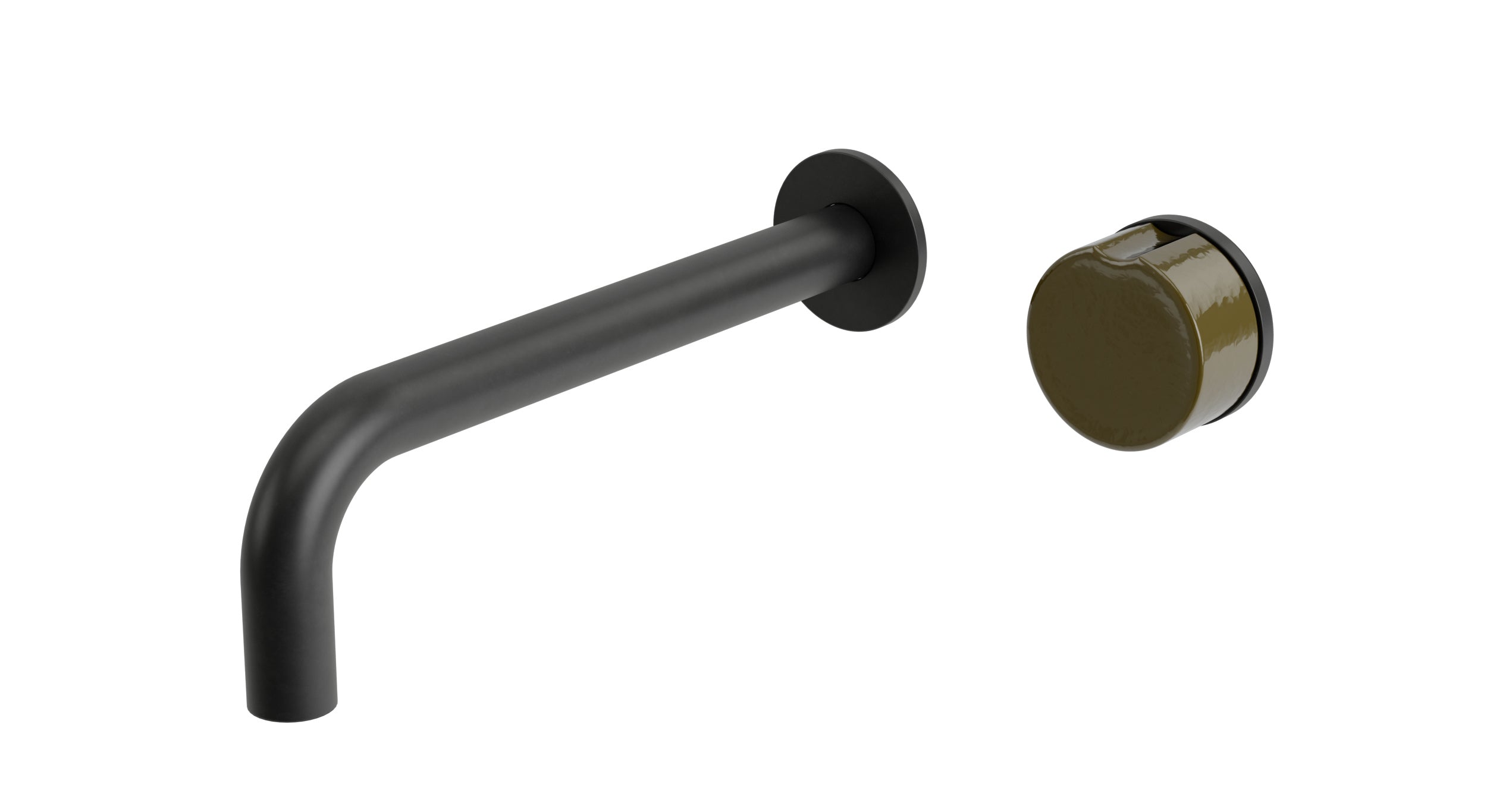 Foundry One Handle Wall Mount 7.5" Lavatory Faucet with Groove Ceramic Knob Handle in Oil Rubbed Bronze