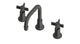 Emerson Two Handle Deck Mount Squaretop Lavatory Faucet with Defined Cross Handles in Blackened Nickel