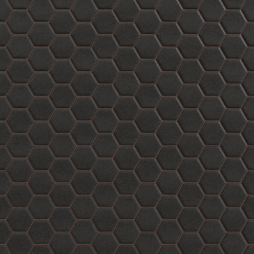 1" Hexagon Sheeted Original Ceramic Mosaic Tile in Carbon Matte