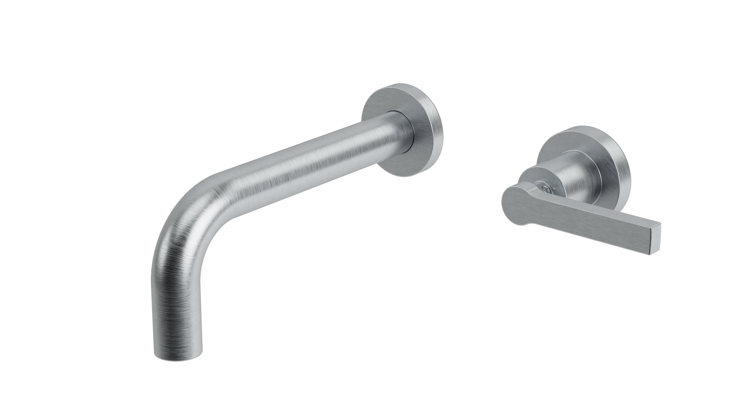 Flatiron One Handle Wall Mount 7.5" Lavatory Faucet with Linear Lever Handle in Satin Chrome
