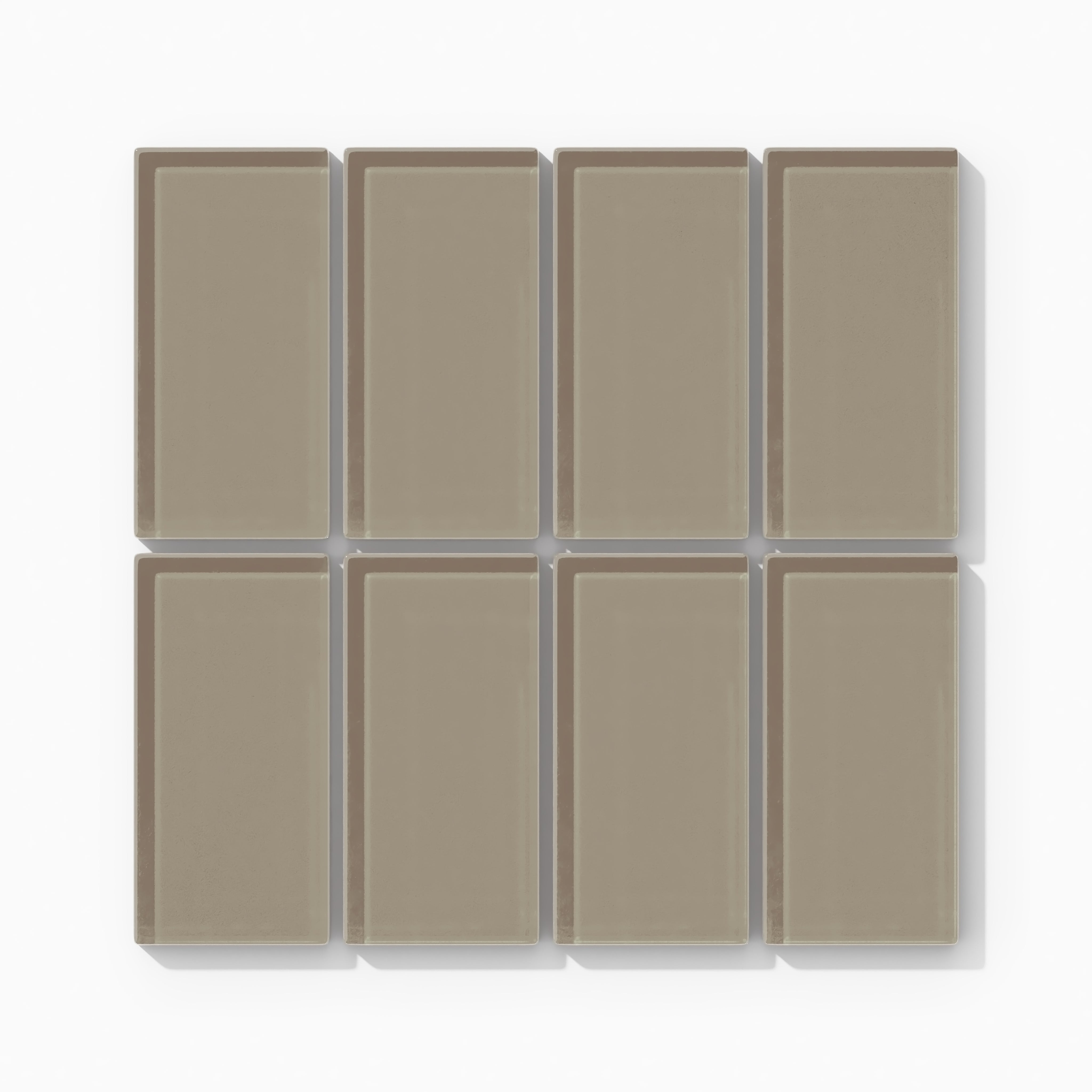 2x4 Straight Set Sheeted Glass Mosaic Tile in Quail Gloss