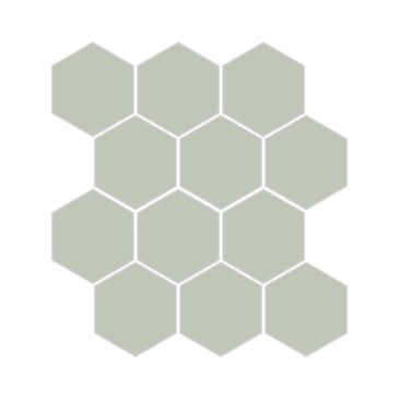 3" Hexagon Sheeted Original Ceramic Mosaic Tile in Salton Sea Matte