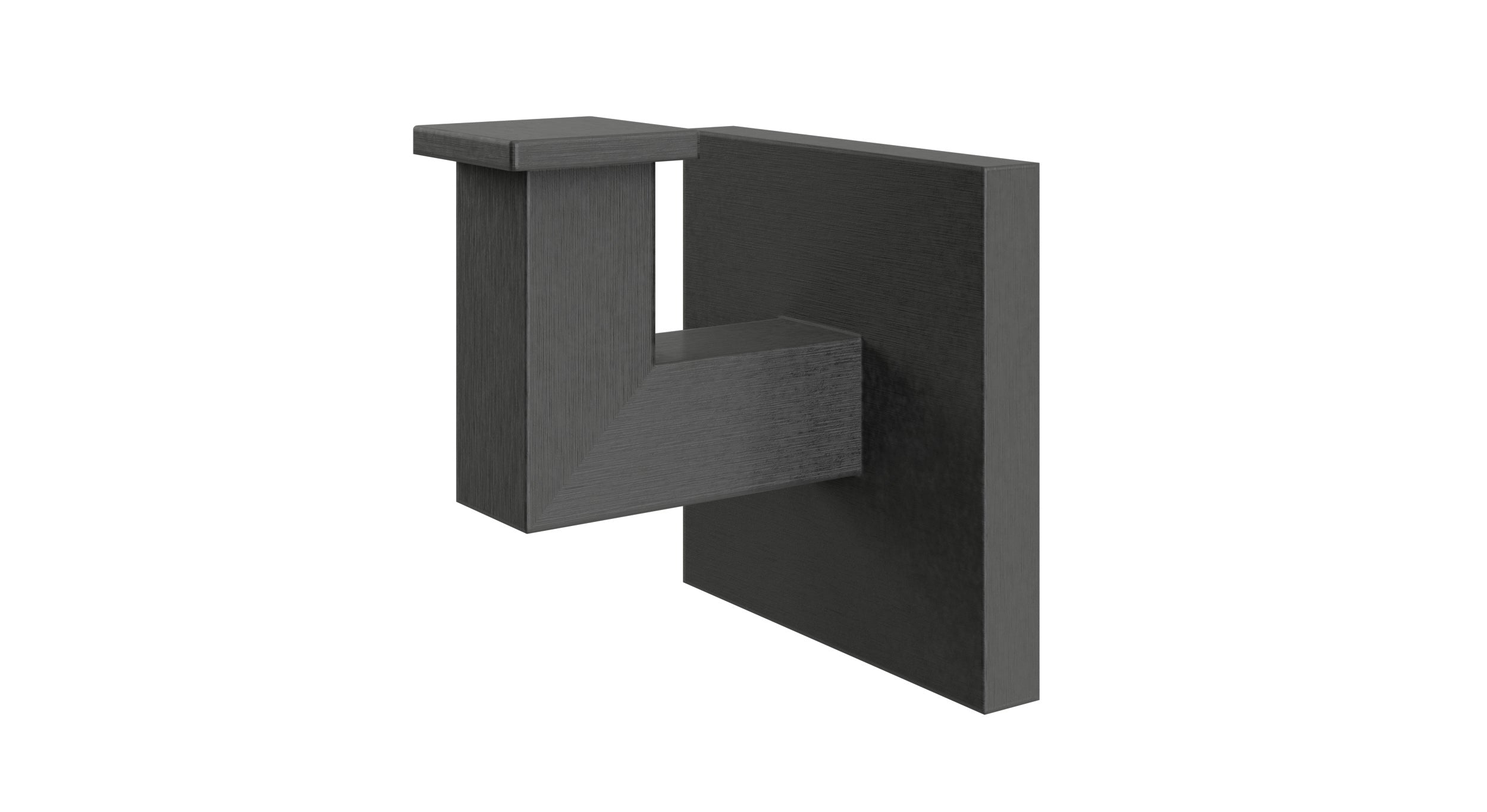 Flatiron Square Robe Hook in Blackened Nickel