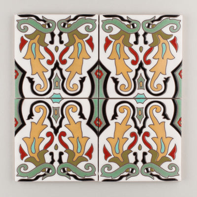 6x6 Handpainted Sample Old California #9  in Warm Motif