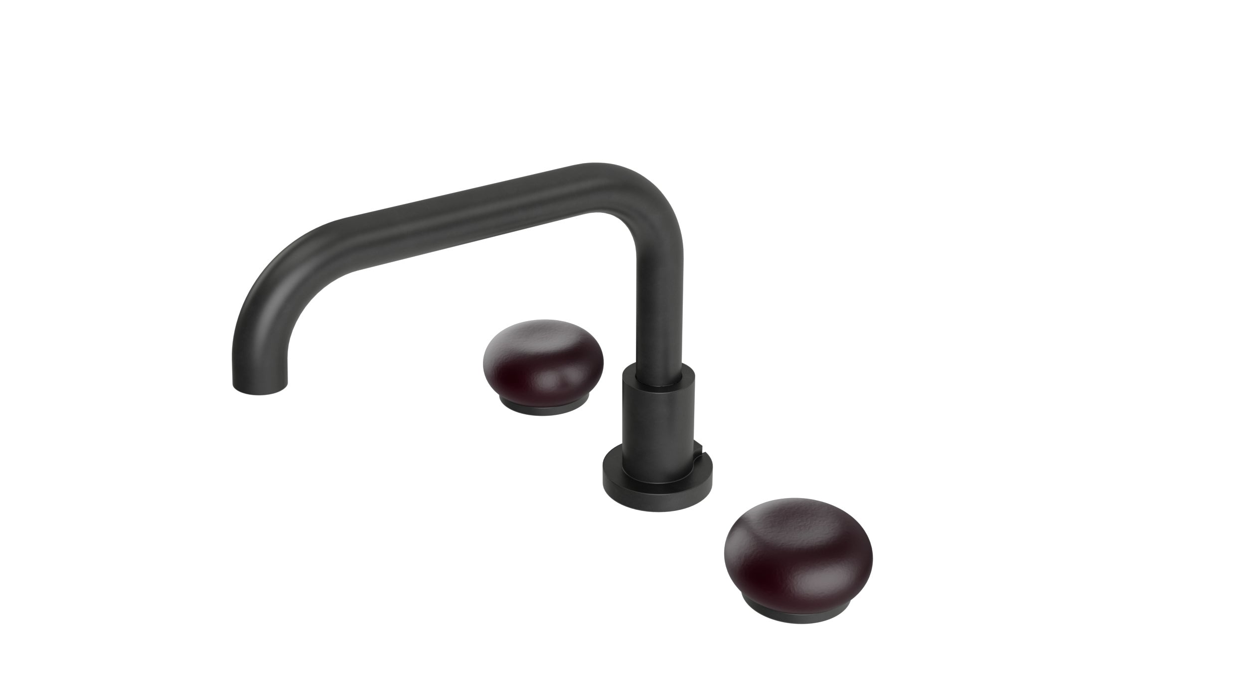 Foundry Two Handle Deck Mount Squaretop Bath Trim with Pebble Ceramic Knob Handles in Oil Rubbed Bronze
