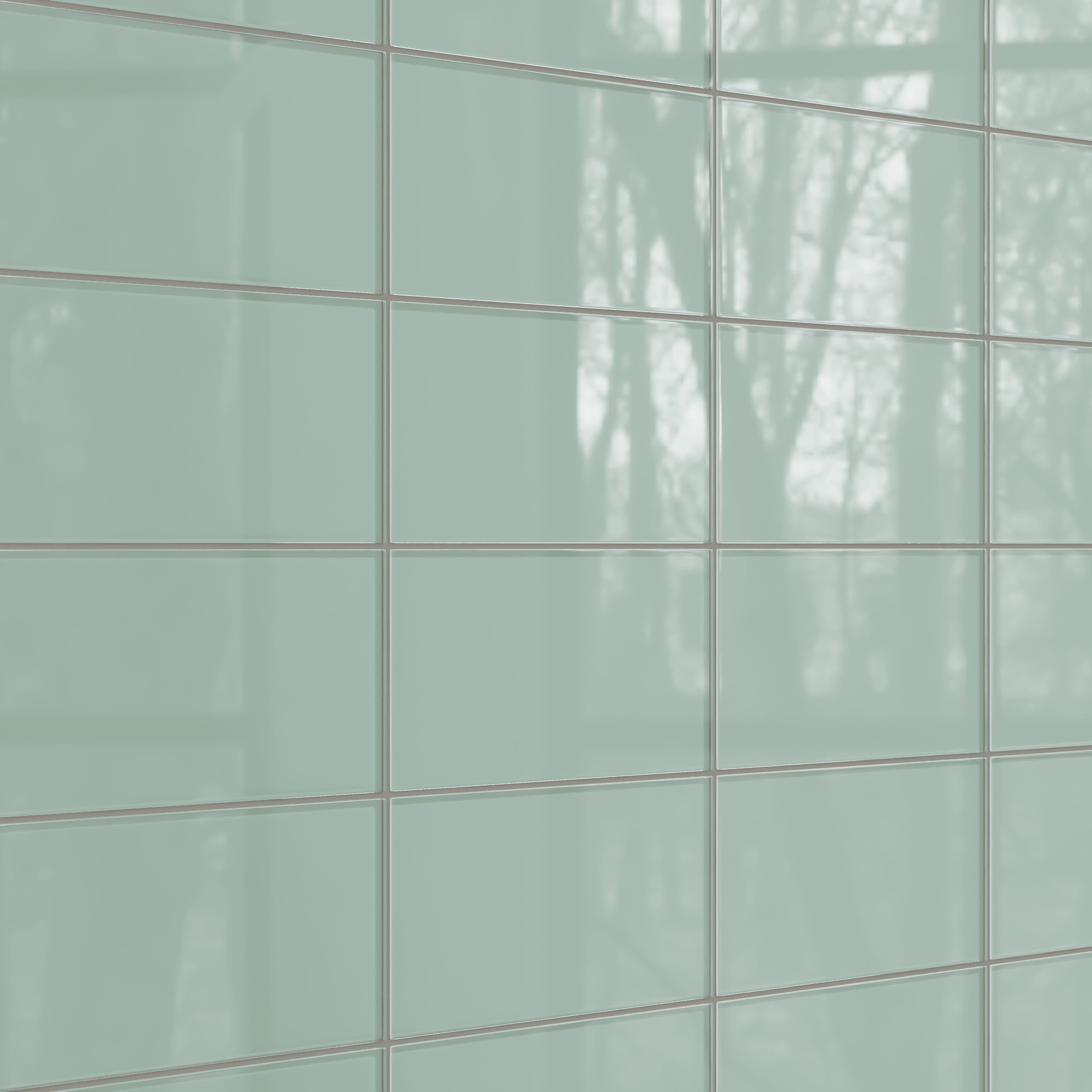 6x12 Glass Tile in Kingfisher Gloss