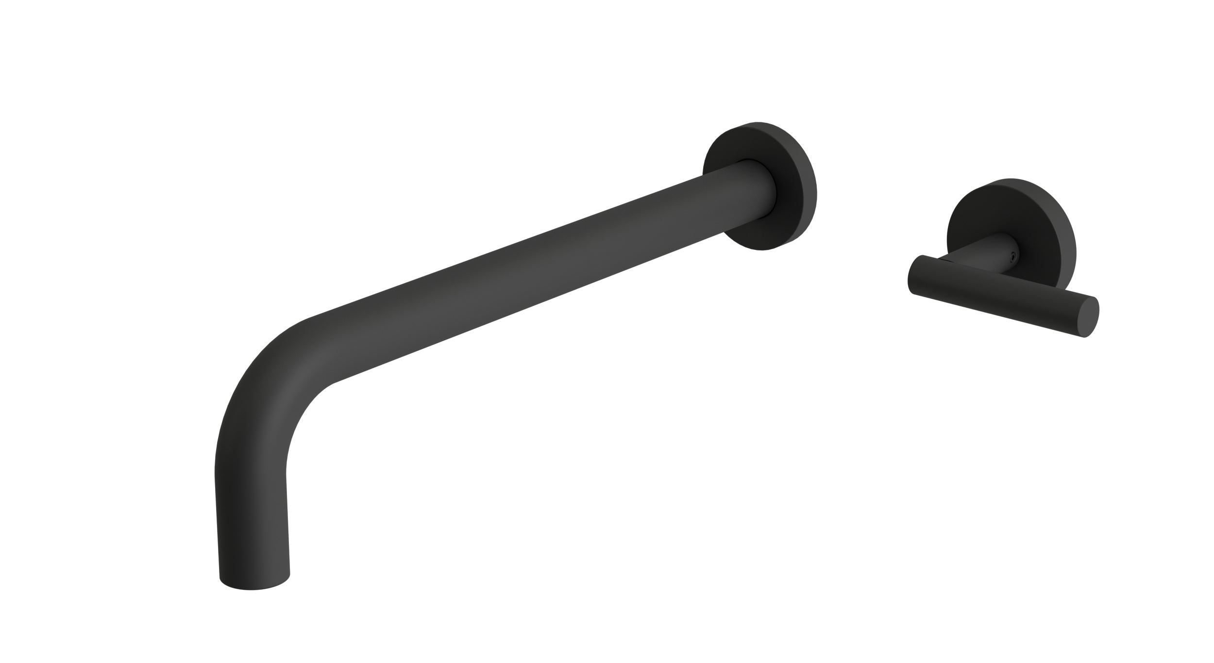 Contour One Handle Wall Mount 12" Lavatory Faucet with Soft Lever Handle