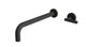 Contour One Handle Wall Mount 12" Lavatory Faucet with Soft Lever Handle in Matte Black